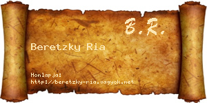 Beretzky Ria névjegykártya